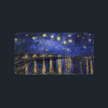 Vincent Van Gogh Starry Night Over The Rhone Label<br><div class="desc">Vincent Van Gogh Starry Night Over the Rhone Starry Night Over the Rhone (September 1888) is one of Vincent van Gogh's paintings of Arles at night time in Arles. It was painted at a spot on the bank of the Rhone River that was only a one or two-minute walk from...</div>
