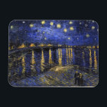 Vincent Van Gogh Starry Night Over The Rhone Magnet<br><div class="desc">Vincent Van Gogh Starry Night Over the Rhone Starry Night Over the Rhone (September 1888) is one of Vincent van Gogh's paintings of Arles at night time in Arles. It was painted at a spot on the bank of the Rhone River that was only a one or two-minute walk from...</div>