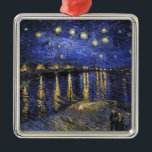 Vincent Van Gogh Starry Night Over The Rhone Metal Ornament<br><div class="desc">Vincent Van Gogh Starry Night Over the Rhone Starry Night Over the Rhone (September 1888) is one of Vincent van Gogh's paintings of Arles at night time in Arles. It was painted at a spot on the bank of the Rhone River that was only a one or two-minute walk from...</div>