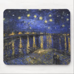 Vincent Van Gogh Starry Night Over The Rhone Mouse Pad<br><div class="desc">Vincent Van Gogh Starry Night Over the Rhone Starry Night Over the Rhone (September 1888) is one of Vincent van Gogh's paintings of Arles at night time in Arles. It was painted at a spot on the bank of the Rhone River that was only a one or two-minute walk from...</div>