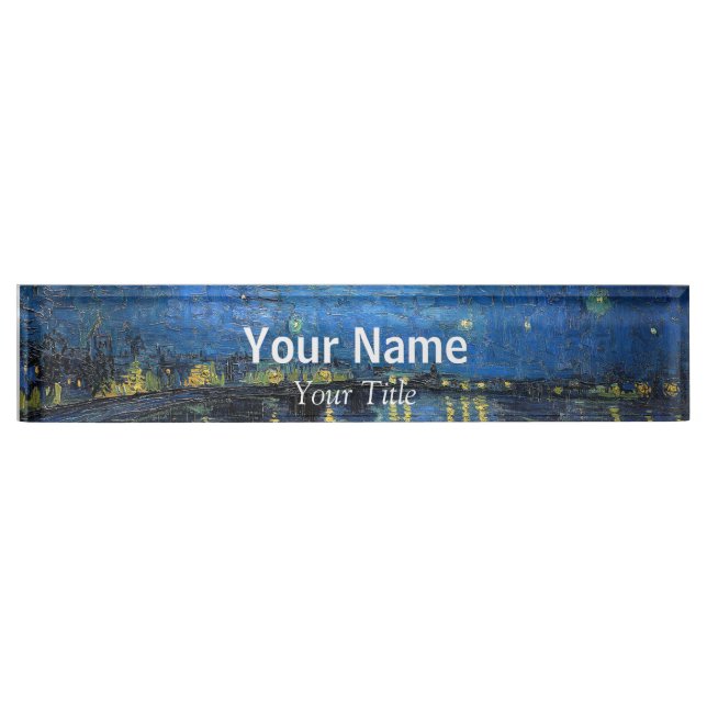 Vincent van Gogh - Starry Night Over the Rhone Nameplate (Front)