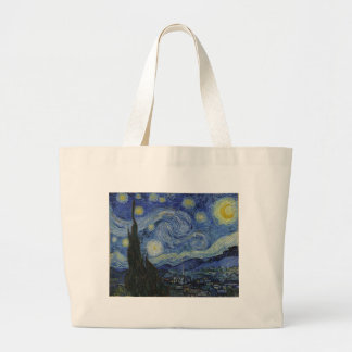 Vincent Van Gogh Starry Night Over The Rhone Paint Large Tote Bag