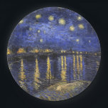 Vincent Van Gogh Starry Night Over The Rhone Paper Plate<br><div class="desc">Vincent Van Gogh Starry Night Over the Rhone Starry Night Over the Rhone (September 1888) is one of Vincent van Gogh's paintings of Arles at night time in Arles. It was painted at a spot on the bank of the Rhone River that was only a one or two-minute walk from...</div>