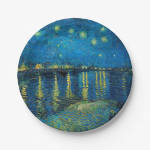 Vincent Van Gogh Starry Night Over the Rhone Paper Plate