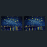 Vincent Van Gogh "Starry Night Over The Rhone" Pillowcase<br><div class="desc">Vincent Van Gogh's Art Work - "Starry Night Over The Rhone" is featured on this pillowcase set. ( SEE MATCHING DUVET COVER) Beautiful night effects in this view of the Rhône in which Van Gogh marvelously transcribed the colors he perceived in the dark. Blues prevail: Prussian blue, ultramarine, and cobalt....</div>