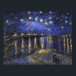 Vincent Van Gogh Starry Night Over The Rhone Poster<br><div class="desc">Vincent Van Gogh Starry Night Over the Rhone Starry Night Over the Rhone (September 1888) is one of Vincent van Gogh's paintings of Arles at night time in Arles. It was painted at a spot on the bank of the Rhone River that was only a one or two-minute walk from...</div>
