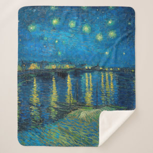Vincent Van Gogh Starry Night Over the Rhone Sherpa Blanket
