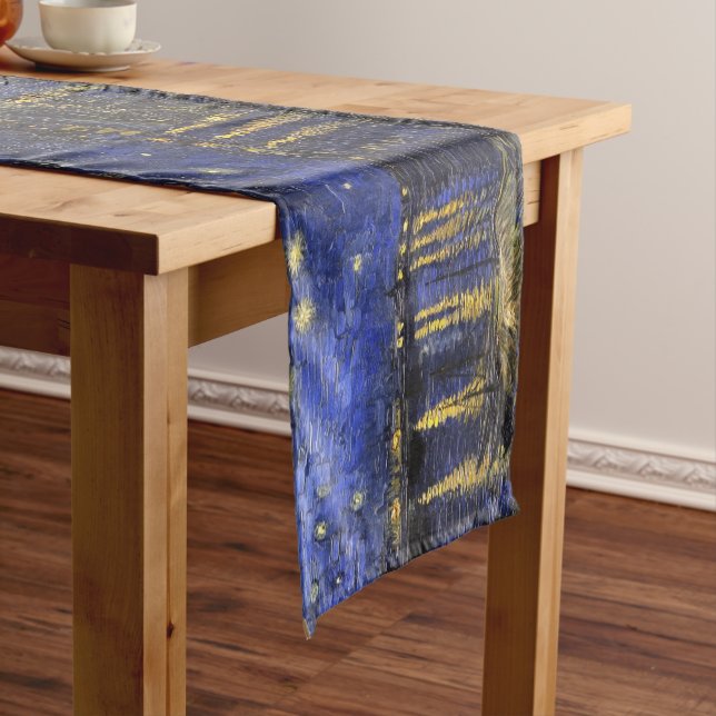 Vincent Van Gogh Starry Night Over The Rhone Short Table Runner (In Situ)