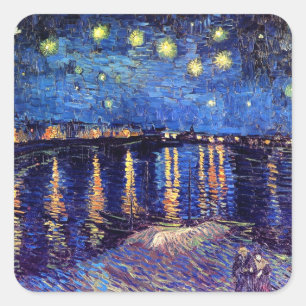Vincent Van Gogh - Starry Night Over The Rhone Square Sticker