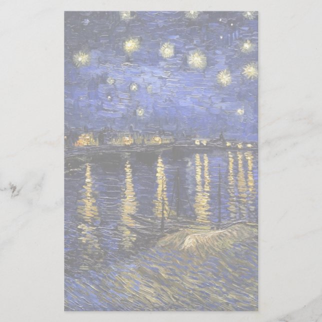 Vincent Van Gogh Starry Night Over The Rhone Stationery (Front)