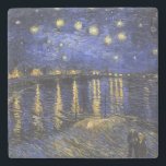 Vincent Van Gogh Starry Night Over The Rhone Stone Coaster<br><div class="desc">Vincent Van Gogh Starry Night Over the Rhone Starry Night Over the Rhone (September 1888) is one of Vincent van Gogh's paintings of Arles at night time in Arles. It was painted at a spot on the bank of the Rhone River that was only a one or two-minute walk from...</div>