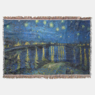 Vincent van Gogh - Starry Night Over the Rhone Throw Blanket