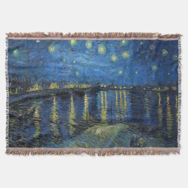 Vincent van Gogh - Starry Night Over the Rhone Throw Blanket (Front)