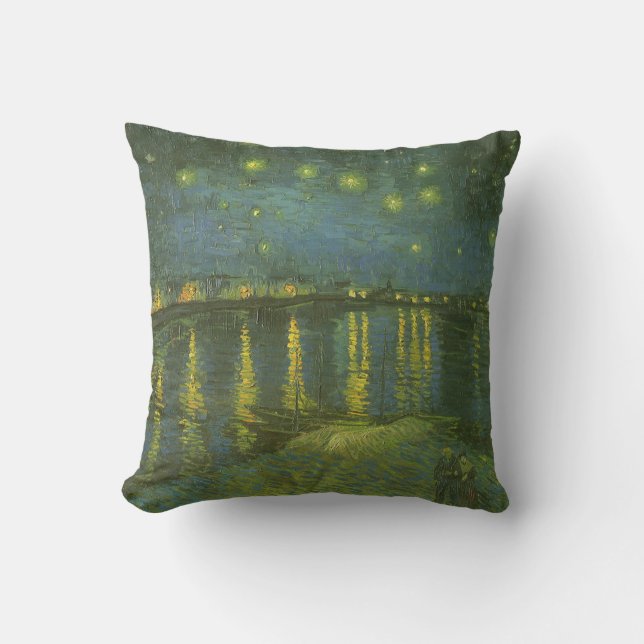 Vincent van Gogh - Starry Night Over the Rhone Throw Pillow (Front)