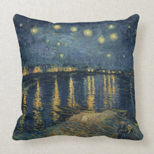 Vincent van Gogh   Starry Night Over the Rhone Throw Pillow