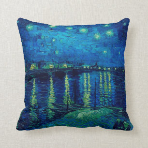 Vincent Van Gogh - Starry Night over the Rhone Throw Pillow