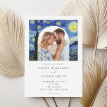 Vincent Van Gogh Starry Night Photo Wedding Invitation<br><div class="desc">Elegant modern wedding invitation featuring Vincent Van Gogh Starry Night painting and your photo.</div>