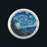 Vincent van Gogh, Starry Night Ring<br><div class="desc">Starry Night, famous painting by Vincent van Gogh</div>