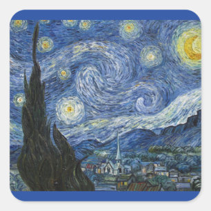 Vincent Van Gogh Starry Night Square Sticker