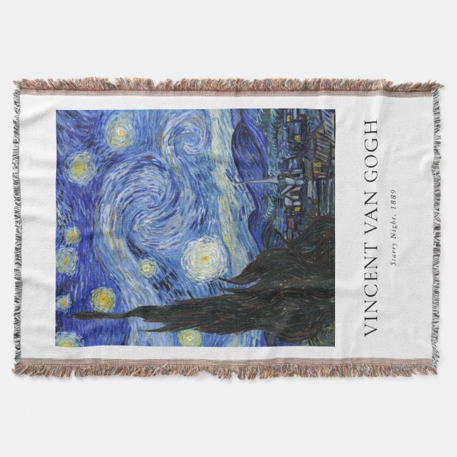Vincent Van Gogh Starry Night Throw Blanket (Front)