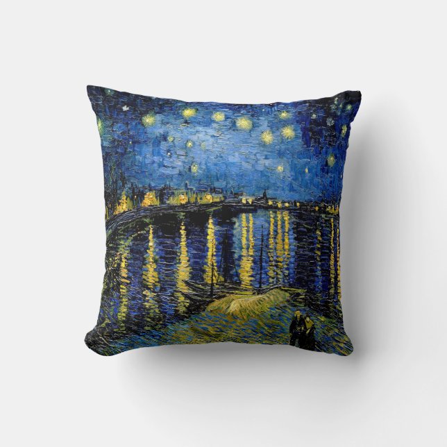 Vincent Van Gogh Starry Night Throw Pillow (Front)