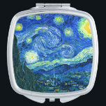 vincent van gogh starry night vanity mirror<br><div class="desc">Van Gogh's famous painting,  "The Starry Night." Painted during his stay at the Saint Remy asylum in the 1880's,  van Gogh depicted the rolling hills and cypress trees he saw from his window.  Digitally enhanced by PixDezines.  Copyright © 2008-2016 PixDezines.com™ and PixDezines™ on zazzle.com. All rights reserved.</div>