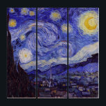 Vincent Van Gogh Starry Night Vintage Fine Art<br><div class="desc">Vincent van Gogh Starry Night Fine Art Painting Starry Night is a painting by Dutch post-impressionist artist Vincent van Gogh. The blue night sky is filled with swirling clouds, stars, and a bright crescent moon. The Starry Night is the only nocturne in the series of views from his bedroom window....</div>