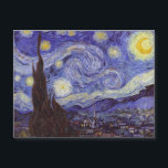 Vincent Van Gogh Starry Night Vintage Fine Art<br><div class="desc">Vincent van Gogh Starry Night Fine Art Painting Starry Night is a painting by Dutch post-impressionist artist Vincent van Gogh. The blue night sky is filled with swirling clouds, stars, and a bright crescent moon. The Starry Night is the only nocturne in the series of views from his bedroom window....</div>