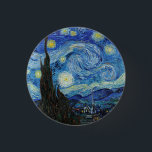 Vincent Van Gogh Starry Night Vintage Fine Art<br><div class="desc">Vincent Van Gogh Starry Night Vintage Fine Art Button</div>