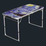Vincent Van Gogh Starry Night Vintage Fine Art Beer Pong Table<br><div class="desc">Vincent van Gogh Starry Night Fine Art Painting Starry Night is a painting by Dutch post-impressionist artist Vincent van Gogh. The blue night sky is filled with swirling clouds, stars, and a bright crescent moon. The Starry Night is the only nocturne in the series of views from his bedroom window....</div>