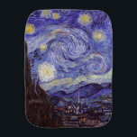 Vincent Van Gogh Starry Night Vintage Fine Art Burp Cloth<br><div class="desc">Vincent van Gogh Starry Night Fine Art Painting Starry Night is a painting by Dutch post-impressionist artist Vincent van Gogh. The blue night sky is filled with swirling clouds, stars, and a bright crescent moon. The Starry Night is the only nocturne in the series of views from his bedroom window....</div>