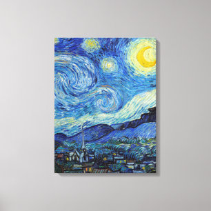 Vincent Van Gogh Starry Night Vintage Fine Art Canvas Print