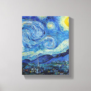 Vincent Van Gogh Starry Night Vintage Fine Art Canvas Print