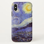 Vincent Van Gogh Starry Night Vintage Fine Art Case-Mate iPhone Case<br><div class="desc">Vincent van Gogh Starry Night Fine Art Painting Starry Night is a painting by Dutch post-impressionist artist Vincent van Gogh. The blue night sky is filled with swirling clouds, stars, and a bright crescent moon. The Starry Night is the only nocturne in the series of views from his bedroom window....</div>