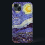 Vincent Van Gogh Starry Night Vintage Fine Art iPhone 13 Case<br><div class="desc">Vincent van Gogh Starry Night Fine Art Painting Starry Night is a painting by Dutch post-impressionist artist Vincent van Gogh. The blue night sky is filled with swirling clouds, stars, and a bright crescent moon. The Starry Night is the only nocturne in the series of views from his bedroom window....</div>