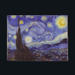 Vincent Van Gogh Starry Night Vintage Fine Art Doormat<br><div class="desc">Vincent van Gogh Starry Night Fine Art Painting Starry Night is a painting by Dutch post-impressionist artist Vincent van Gogh. The blue night sky is filled with swirling clouds, stars, and a bright crescent moon. The Starry Night is the only nocturne in the series of views from his bedroom window....</div>