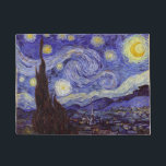 Vincent Van Gogh Starry Night Vintage Fine Art Doormat<br><div class="desc">Vincent van Gogh Starry Night Fine Art Painting Starry Night is a painting by Dutch post-impressionist artist Vincent van Gogh. The blue night sky is filled with swirling clouds, stars, and a bright crescent moon. The Starry Night is the only nocturne in the series of views from his bedroom window....</div>
