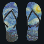 Vincent Van Gogh Starry Night Vintage Fine Art Flip Flops<br><div class="desc">Vincent Van Gogh Starry Night Vintage Fine Art Flip Flops</div>