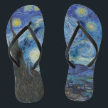 Vincent Van Gogh Starry Night Vintage Fine Art Flip Flops<br><div class="desc">Vincent Van Gogh Starry Night Vintage Fine Art</div>