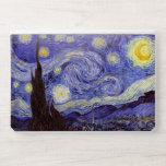 Vincent Van Gogh Starry Night Vintage Fine Art HP Laptop Skin<br><div class="desc">Vincent van Gogh Starry Night Fine Art Painting Starry Night is a painting by Dutch post-impressionist artist Vincent van Gogh. The blue night sky is filled with swirling clouds, stars, and a bright crescent moon. The Starry Night is the only nocturne in the series of views from his bedroom window....</div>