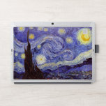 Vincent Van Gogh Starry Night Vintage Fine Art HP Laptop Skin<br><div class="desc">Vincent van Gogh Starry Night Fine Art Painting Starry Night is a painting by Dutch post-impressionist artist Vincent van Gogh. The blue night sky is filled with swirling clouds, stars, and a bright crescent moon. The Starry Night is the only nocturne in the series of views from his bedroom window....</div>