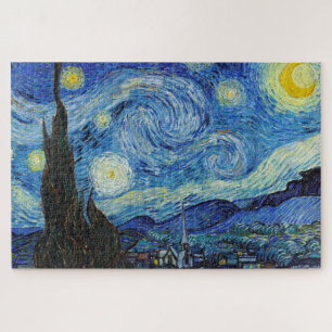 Vincent Van Gogh Starry Night Vintage Fine Art Jigsaw Puzzle