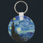 Vincent Van Gogh Starry Night Vintage Fine Art Keychain<br><div class="desc">Vincent Van Gogh Starry Night Vintage Fine Art Keychain</div>