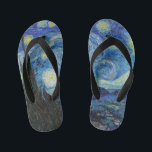 Vincent Van Gogh Starry Night Vintage Fine Art Kid's Flip Flops<br><div class="desc">Vincent Van Gogh Starry Night Vintage Fine Art</div>