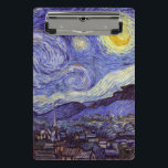 Vincent Van Gogh Starry Night Vintage Fine Art Mini Clipboard<br><div class="desc">Vincent van Gogh Starry Night Fine Art Painting Starry Night is a painting by Dutch post-impressionist artist Vincent van Gogh. The blue night sky is filled with swirling clouds, stars, and a bright crescent moon. The Starry Night is the only nocturne in the series of views from his bedroom window....</div>