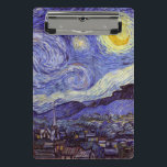 Vincent Van Gogh Starry Night Vintage Fine Art Mini Clipboard<br><div class="desc">Vincent van Gogh Starry Night Fine Art Painting Starry Night is a painting by Dutch post-impressionist artist Vincent van Gogh. The blue night sky is filled with swirling clouds, stars, and a bright crescent moon. The Starry Night is the only nocturne in the series of views from his bedroom window....</div>