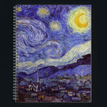 Vincent Van Gogh Starry Night Vintage Fine Art Notebook<br><div class="desc">Vincent van Gogh Starry Night Fine Art Painting Starry Night is a painting by Dutch post-impressionist artist Vincent van Gogh. The blue night sky is filled with swirling clouds, stars, and a bright crescent moon. The Starry Night is the only nocturne in the series of views from his bedroom window....</div>