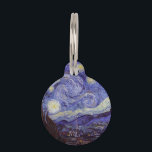 Vincent Van Gogh Starry Night Vintage Fine Art Pet Tag<br><div class="desc">Vincent van Gogh Starry Night Fine Art Painting Starry Night is a painting by Dutch post-impressionist artist Vincent van Gogh. The blue night sky is filled with swirling clouds, stars, and a bright crescent moon. The Starry Night is the only nocturne in the series of views from his bedroom window....</div>
