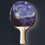 Vincent Van Gogh Starry Night Vintage Fine Art Ping Pong Paddle<br><div class="desc">Vincent van Gogh Starry Night Fine Art Painting Starry Night is a painting by Dutch post-impressionist artist Vincent van Gogh. The blue night sky is filled with swirling clouds, stars, and a bright crescent moon. The Starry Night is the only nocturne in the series of views from his bedroom window....</div>
