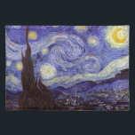 Vincent Van Gogh Starry Night Vintage Fine Art Placemat<br><div class="desc">Vincent van Gogh Starry Night Fine Art Painting Starry Night is a painting by Dutch post-impressionist artist Vincent van Gogh. The blue night sky is filled with swirling clouds, stars, and a bright crescent moon. The Starry Night is the only nocturne in the series of views from his bedroom window....</div>